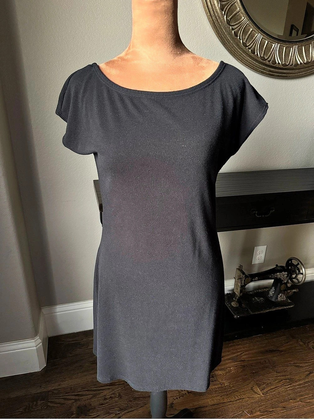 Free People FP Beach Black Ribbed Open-Back Mini Dress Size M Coverup